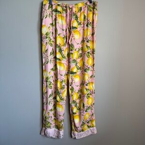 P. J. Salvage Womens Floral Pull On Pajama Lounge Pants Multicolor Pink Comfy